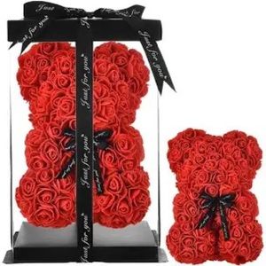 Red White Rose Teddy Bear Valentines Holiday Love Birthday